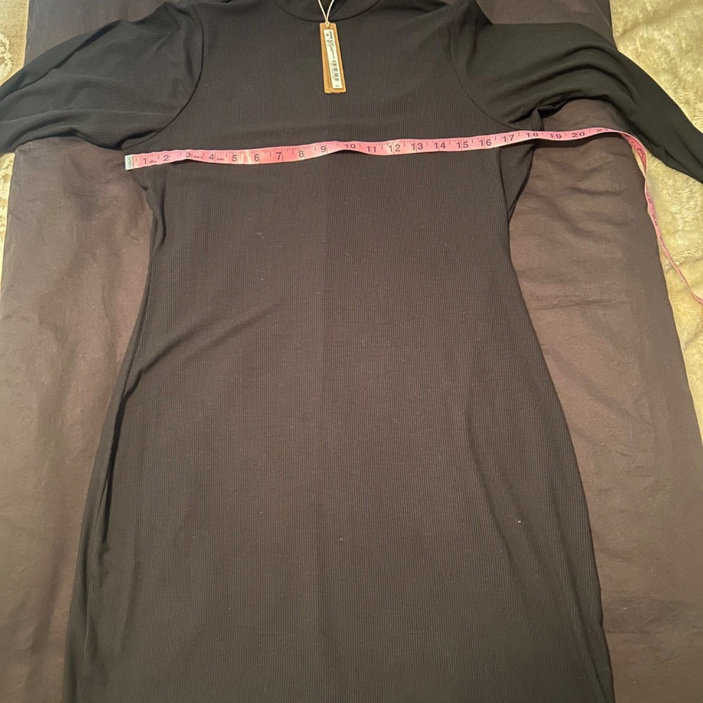 SKIMS NWT Soft Lounge Mock Neck LS Minidress Onyx Size 2X - Picture 6 of 6